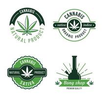 marijuana etichetta. moderno canapa logo modelli. biologico medico Prodotto design elementi. naturale legale farmaci vettore