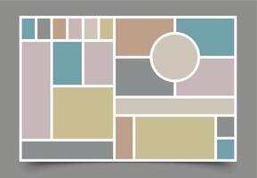 presentazione tavola disposizione. colorato umore tavola foto collage griglia, mosaico fotografia telaio modello per blogger portafoglio vetrina. vettore illustrazione