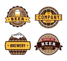 birra etichetta distintivi, fabbrica di birra azienda di collezione vettore