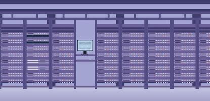 ospitando dati centro e server sistema camera interno. piatto hardware tecnologia attrezzatura gruppo. ragnatela Banca dati fisico Conservazione vettore scena