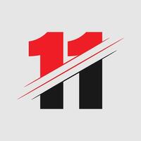 unico 11 numero logo design servizio vettore
