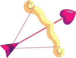 cartone animato Cupido arco con freccia cuore vettore