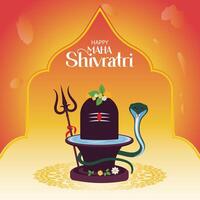 maha shivratri celebrazione inviare e sfondo con signore shiva tremante vettore illustrazione