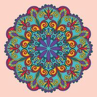 ornamento bellissimo carta con floreale il giro colorato mandala vettore illustrazione