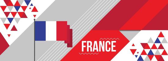 Francia nazionale o indipendenza giorno bandiera design per nazione celebrazione. bandiera di Francia moderno retrò design astratto geometrico icone. vettore illustrazione