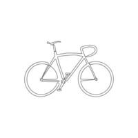 vettore uno continuo linea disegno di bicicletta o bicicletta su bianca sfondo azione illustrazione e minimo