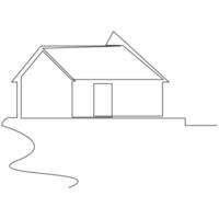 Residenziale privato Casa uno continuo linea disegno logo illustrazione minimalista professionista vettore