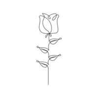 continuo linea disegno di rosa fiore vettore illustrazione mano disegnato decorativo bellissimo design minimalista