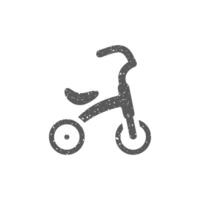 bambini triciclo icona nel grunge struttura vettore illustrazione