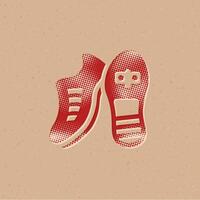 calcio scarpa mezzitoni stile icona con grunge sfondo vettore illustrazione