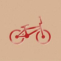 bmx bicicletta mezzitoni stile icona con grunge sfondo vettore illustrazione