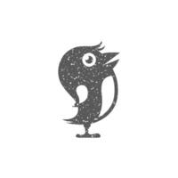 Tweet uccello icona nel grunge struttura vettore illustrazione