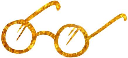 occhiali icona nel oro struttura. mano disegnato vettore illustrazione.