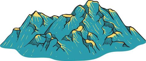 mano disegnato montagne colore vettore illustrazione