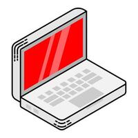 il computer portatile icona nel isometrico stile. tecnologia vettore illustrazione.
