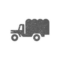 militare camion icona nel grunge struttura vettore illustrazione