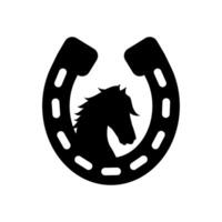 cavallo icona vettore. ferro di cavallo illustrazione cartello. stallone simbolo o logo. vettore