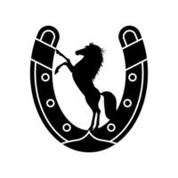 cavallo icona vettore. ferro di cavallo illustrazione cartello. stallone simbolo o logo. vettore