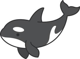 uccisore balena icona nel piatto colore stile. uccisore balena marino mammifero vettore