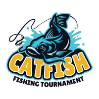 pesce gatto pesca torneo portafortuna logo vettore