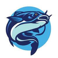 pesce gatto pesca logo club portafortuna logo design vettore