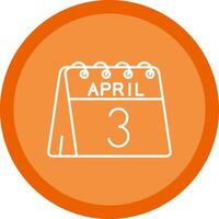 3 ° di aprile piatto cerchio multicolore design icona vettore