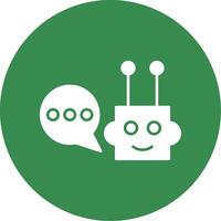 chatbot glifo cerchio icona vettore