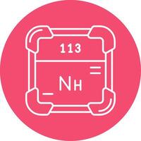 nihonium lineare cerchio multicolore design icona vettore