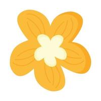 fiore con petali gialli icona della natura della stagione di Pasqua vettore