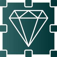 diamante glifo pendenza icona vettore