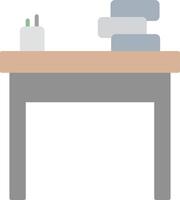scuola scrivania piatto leggero icona vettore