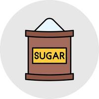 zucchero Borsa linea pieno leggero cerchio icona vettore