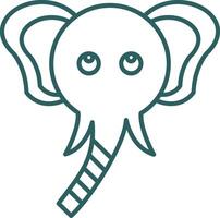 elefante linea pendenza icona vettore