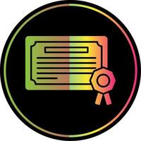 certificato glifo dovuto colore icona vettore