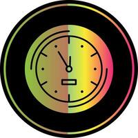 parete orologio glifo dovuto colore icona vettore