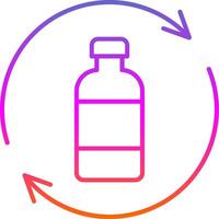 bottiglia raccolta differenziata linea pendenza icona vettore