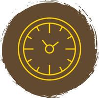 orologio tempo linea cerchio giallo icona vettore