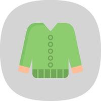 maglione piatto curva icona vettore