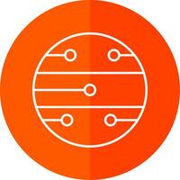 Marte linea rosso cerchio icona vettore