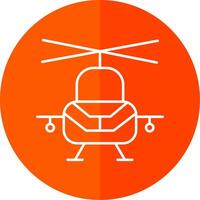 militare elicottero linea rosso cerchio icona vettore