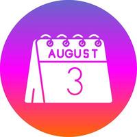 3 ° di agosto glifo pendenza cerchio icona vettore