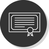 certificazione linea grigio icona vettore