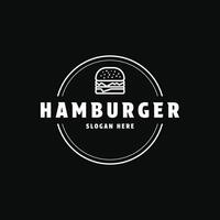 Hamburger logo design Vintage ▾ retrò stile vettore