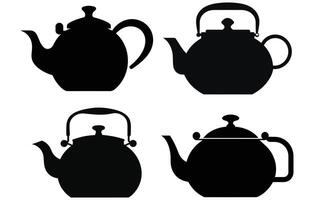 Cinese teiera silhouette, tè teiera tazza Cinese vettore illustrazione