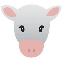 mucca viso cartone animato vettore illustrazione