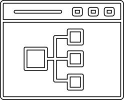 in linea diagramma di flusso vettore icona