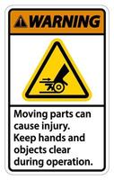 avvertire le parti in movimento possono causare segni di lesioni su sfondo bianco vettore