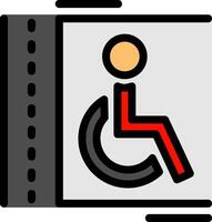 handicap parcheggio linea pieno icona vettore