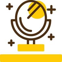 specchio giallo lieanr cerchio icona vettore