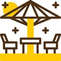 terrazza mobilia giallo lieanr cerchio icona vettore